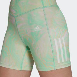 NWT Adidas Bike Shorts HYPERGLAM HIGH-RISE MARBLE-PRINT, XL